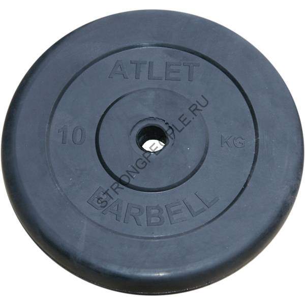 Диск обрезиненный Atlet 10кг (Д-26-31-50-мм)
